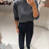 Calça em Mistura de Lã Risca de Giz | ottod'ame