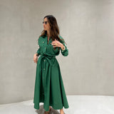 Vestido camiseiro midi LIU JO em popelina verde