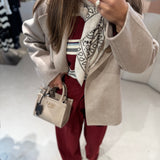 Polo de Malha Fina com Riscas Bordeaux