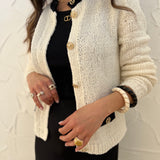 Cardigan TWINSET em malha tricotada com botões branco