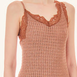 Vestido de malla de lúrex con encaje de Liu Jo