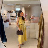Vestido Midi em Linho Mostarda | OTTOD'AME
