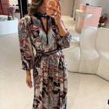 Vestido Tapestry Dream Cru Midi Manga Comprida | FARM RIO