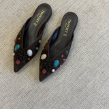 Mules em Camurça com Aplicações | TWINSET