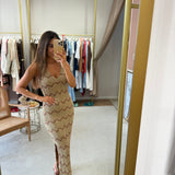 Vestido midi TWINSET em malha lurex bicolor