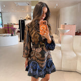 Vestido Nicole Estampado com Folhos | FARM RIO