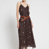 Vestido midi Ottod'ame estampado com recorte nas costas