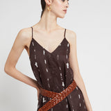 Vestido midi Ottod'ame estampado com recorte nas costas
