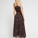 Vestido midi Ottod'ame estampado com recorte nas costas
