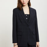 Blazer em Mistura de Lã Risca de Giz | ottod'ame
