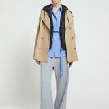 Trench Coat Curto Bege com Colete  | ottod'ame