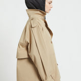 Trench Coat Curto Bege com Colete  | ottod'ame