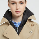 Trench Coat Curto Bege com Colete  | ottod'ame