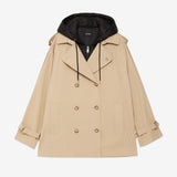 Trench Coat Curto Bege com Colete  | ottod'ame