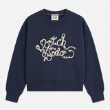 Sweatshirt Azul Marinho com Fita Bordada | SCOTCH & SODA