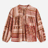 Blusa Rosa Manga Comprida com Estampado Foulard | SCOTCH & SODA