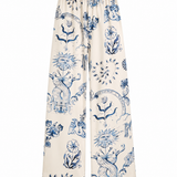 Conjunto Camisa Bege e Calças Azuis Estampado Delft | SCOTCH & SODA x ROYAL DELFT