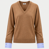 Camisola Camel em Lã com Decote em V | LIU JO