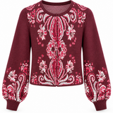 Cardigan Yara Bordeaux em Tricot Jacquard Paisley | CECILIA PRADO