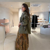 Parka Kaki com Gola Castanha e Aplicação de Brilhante | Liu Jo