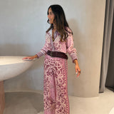 Calça Lara Rosa Pantalona com Estampa Paisley | CECILIA PRADO