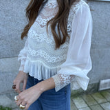 Blusa de Renda Georgete em Branco | TWINSET