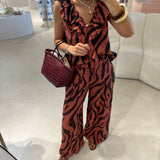 Conjunto animal print em linho