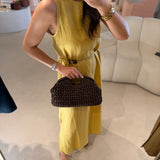 Vestido Midi em Linho Mostarda | OTTOD'AME