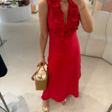 Vestido Midi Vermelho em Linho | FARM RIO