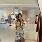 Vestido Lunar Boho Multicolor Maxi de Manga Comprida | FARM RIO