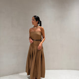 Vestido Norma em Camel | Semicouture
