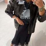 Casaco Biker em Polipele Castanho | Liu Jo