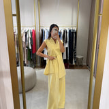 Calça Pantalonne Jhonny em Amarelo | Semicouture