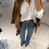 Camisa Carlita em Popelina Branca | Semicouture