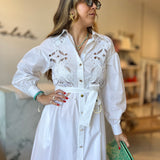 Vestido branco bordado Liu Jo