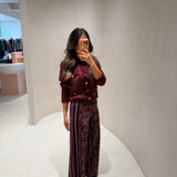 Calça Barbara Rosa em Tricot Jacquard | CECILIA PRADO