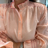 Blusa em Rosa com Gola Franzida | Violeta Store