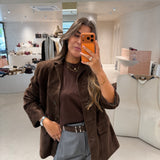 Cinto em Suede Castanho com Fivela Prateada | Liviana Conti