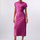Vestido Longo Acetinado em Lilás | LIU JO