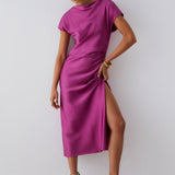 Vestido Longo Acetinado em Lilás | LIU JO