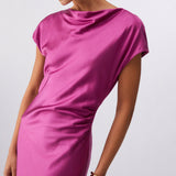Vestido Longo Acetinado em Lilás | LIU JO