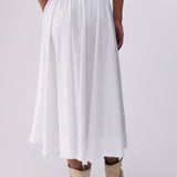 Saia Midi em Popelina Branco | LIU JO