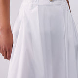 Saia Midi em Popelina Branco | LIU JO
