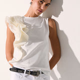 Top com Detalhe em Tafetá Branco | LIU JO