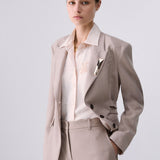 Blazer com Fivelas nas Costas Bege | LIUJO