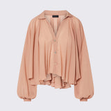 Camisa Bege com Mangas Amplas | LIUJO