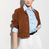 Camisa Vichy Azul em Ramie | LIU JO