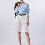 Camisa Vichy Azul em Ramie | LIU JO