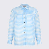 Camisa Vichy Azul em Ramie | LIU JO