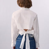 Camisa com Laço em Algodão Branco | LIU JO